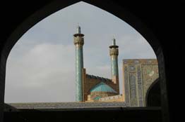 View of Mosque through an arch in Isfahan
